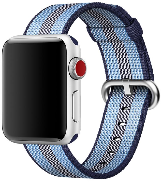 Apple 38mm Armband aus gewebtem Nylon Mitternachtsblau (gestreift