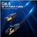 Vention Cotton Braided Cat.8 SFTP Patch Cable 0.5m Black - LAN-Kabel