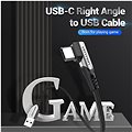 Vention Type-C (USB-C) 90° <-> USB 2.0 Cotton Cable Gray 1.5m Aluminum Alloy Type - Datenkabel
