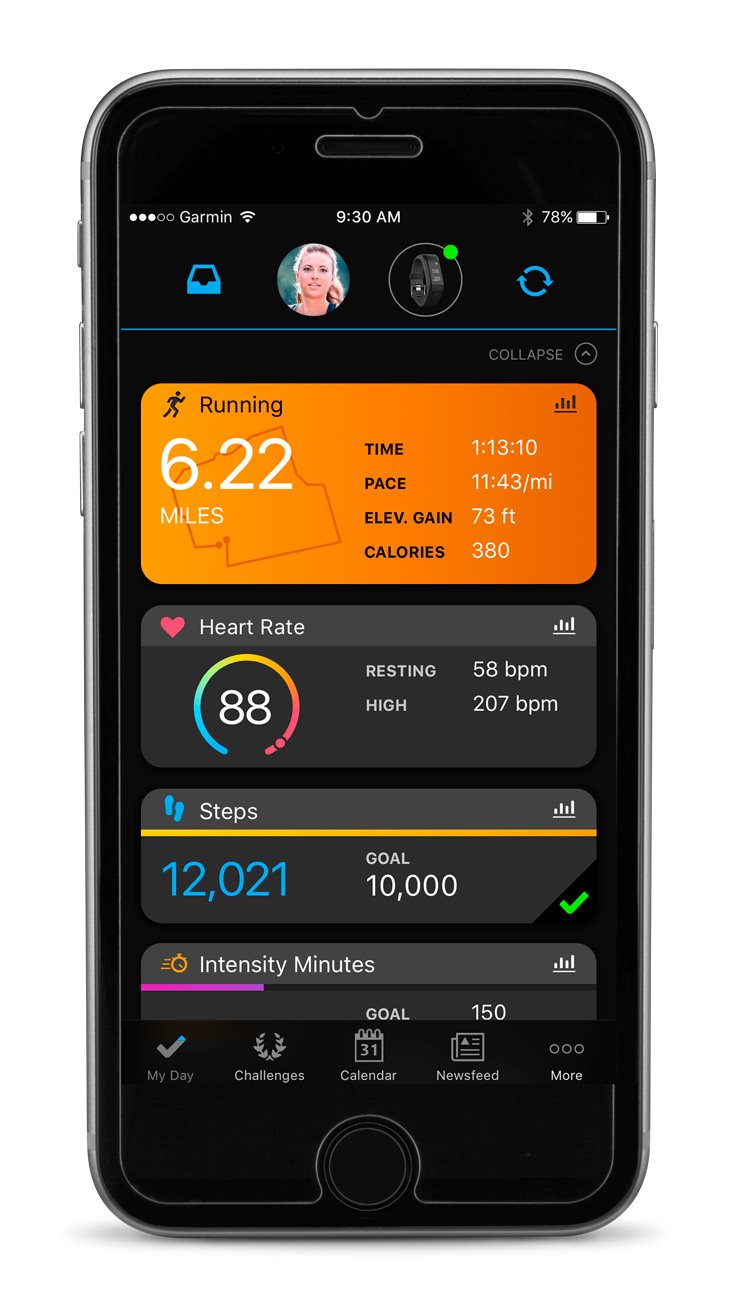 Garmin Connect Garmin vívoSport Optic
