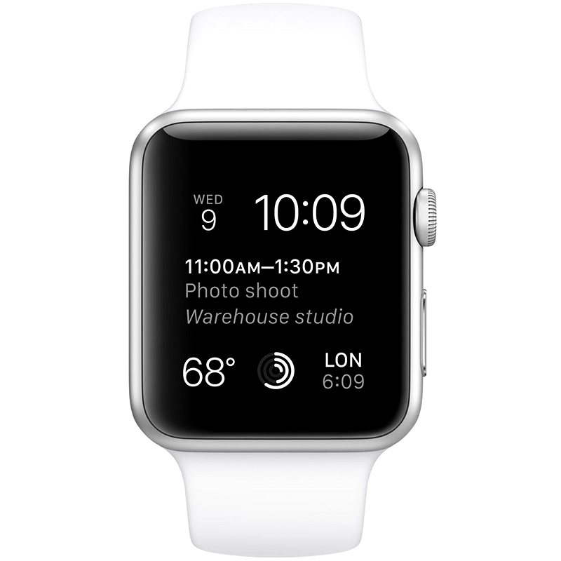 Apple Watch Sport 42 mm Silber Aluminium mit weißem Armband - Smartwatch