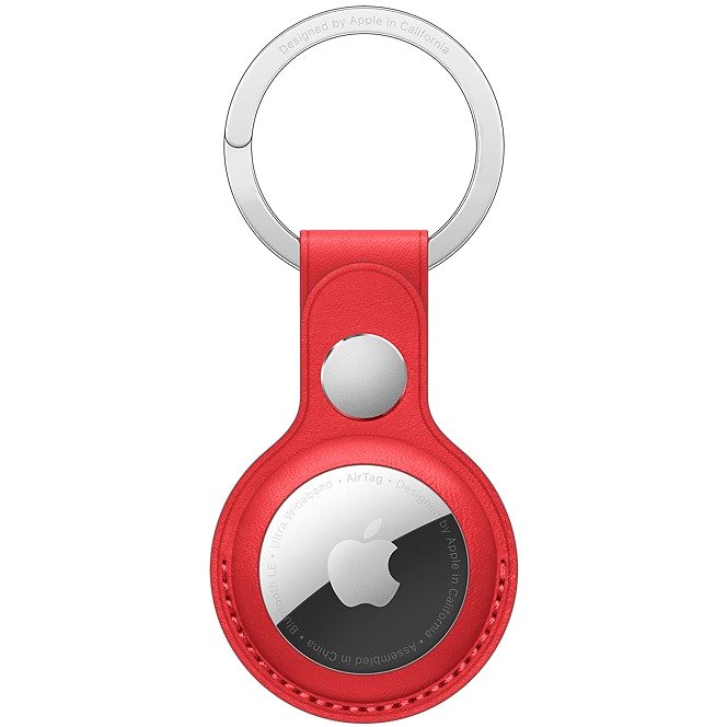 Apple AirTag Schlüsselanhänger aus Leder Red - AirTag Schlüsselanhänger