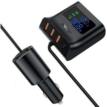 ACEFAST Digital Display Car HUB Charger BLACK