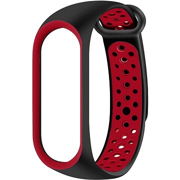 Eternico Sporty Für Xiaomi Mi Band 5 / 6 / 7 Solid Black And Red