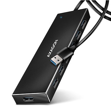 AXAGON HUE-F7A CHARGING Hub, USB-A 5Gbps, 7x USB-A, Micro USB Power IN, USB-A Cable 1 M