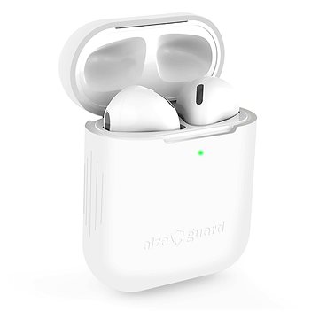 AlzaGuard Skinny Silicone Case für Airpods 1. und 2. Generation - weiß