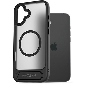 AlzaGuard Matte Case With Stand Compatible With MagSafe For IPhone 16 Plus Schwarz