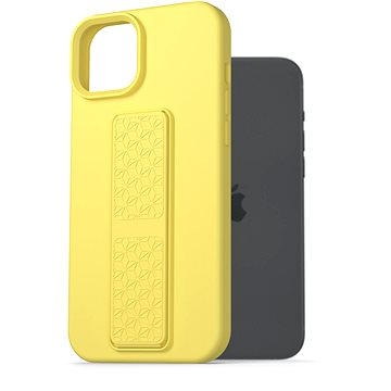 AlzaGuard Liquid Silicone Case With Stand Für IPhone 15 Plus Gelb