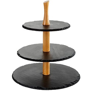 E-shop APS 00960 Dreistöckiges Tablett - Etagere - Naturschiefer