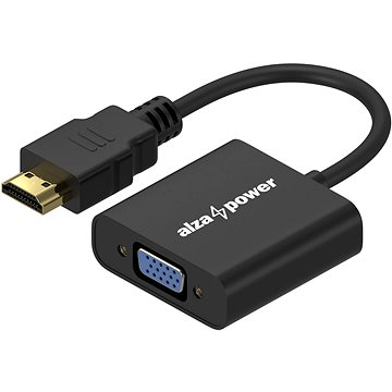 AlzaPower HDMI (M) To VGA (F) 0.18m - Matt Schwarz