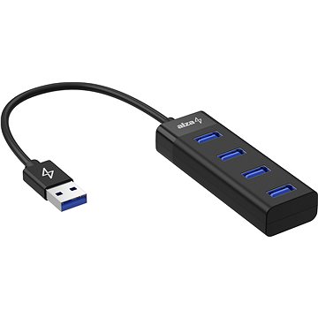 AlzaPower Core USB-A (M) Für 4 × USB-A (F) - Schwarz