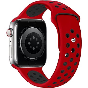 Eternico Sporty für Apple Watch 42mm / 44mm / 45mm Pure Black and Red