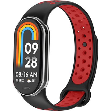 Eternico Sporty Für Xiaomi Smart Band 8 / 9 Solid Black And Red