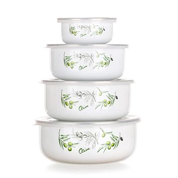 BANQUET Emaillierte Schalen Set OLIVES, 8 St