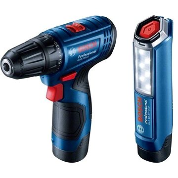 Bosch GSR 120-LI 2x2Ah + Taschenlampe GLI 12V-300