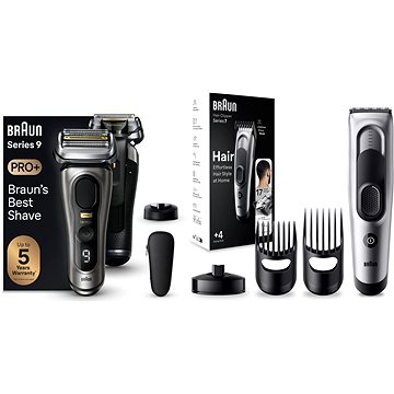 Braun Series 9 PRO+ Dunkelgrau + Braun Series 7 Trimmer HC7390