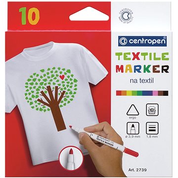 E-shop Centropen Textilmarker 2739 ergo 10 Stück