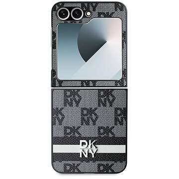 E-shop DKNY PU Leder Karo-Muster und Streifen Hülle für Samsung Galaxy Z Flip6 schwarz