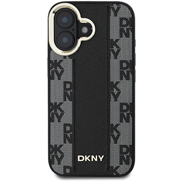 DKNY PU Leather Checkered Pattern Magsafe Back Cover Für Das IPhone 16 Plus Black