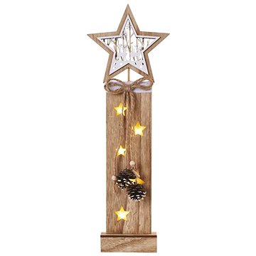 E-shop EMOS LED Holzdekoration - Sterne, 48 cm, 2x AA, innen, warmweiß, Timer