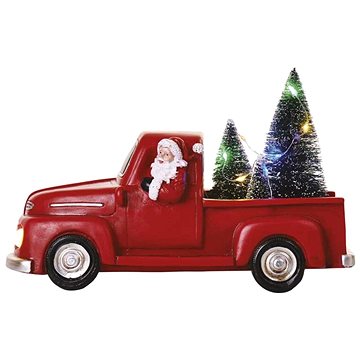 E-shop EMOS LED Dekoration - Weihnachtsmann im Auto mit Weihnachtsbäumen, 10 cm, 3x AA, Innenräume, multico