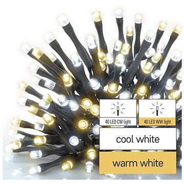 EMOS LED-Weihnachtslichterkette, 8 M, Innen Und Außen, Warm/kaltweiß, Timer