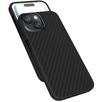 E-shop Epico Mag+ Carbon Cover für iPhone 15 mit MagSafe-Unterstützung – Schwarz