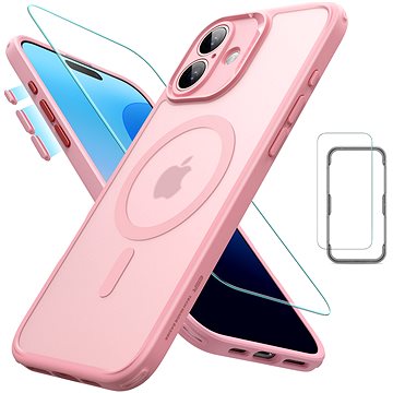 ESR Classic Pro Case (HaloLock) Set, Compatible With IPhone 16, Frosted Frosted Pink