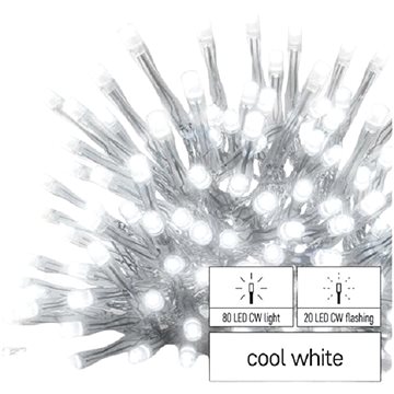 EMOS Standard LED Kette Blinkend - Eiszapfen, 2,5 M, Außen, Kaltweiß