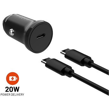 FIXED Auto Mit USB-C-Ausgang Und USB-C/USB-C-Kabel Unterstützung PD 1 Meter 20W Schwarz