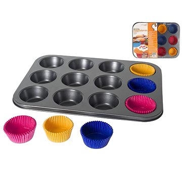 GERIMPORT Muffinform 12 Stück + Papierförmchen 60 Stück