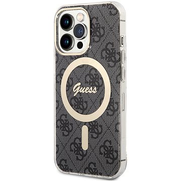 Guess 4G IML MagSafe Kompatibles Back Cover Für IPhone 13 Pro Schwarz