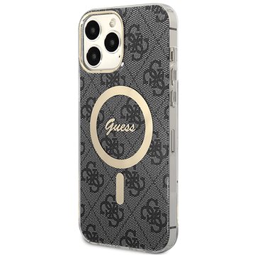 Guess 4G IML MagSafe Kompatibles Back Cover Für IPhone 13 Pro Max Black