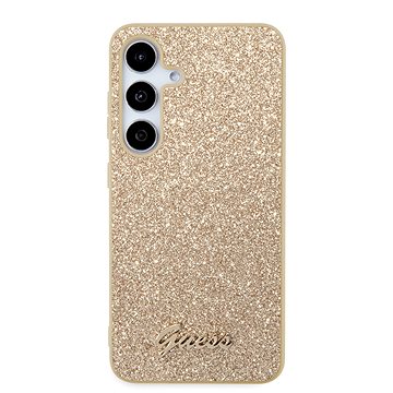 Guess PC/TPU Glitter Flakes Metal Logo Backcover Für Das Samsung Galaxy S24+ Gold