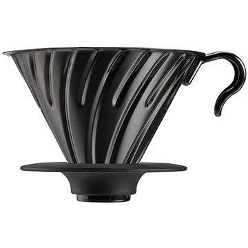 Hario Dripper V60-02, Metall, Schwarz Mit Silikonboden