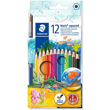 E-shop STAEDTLER Wasservermalbare Bunstifte mit Pinsel - 12 Farben