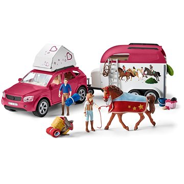 Schleich Abenteuer-Auto Mit Anhänger Und Pferd