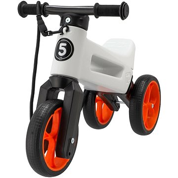 Teddies Scooter FUNNY WHEELS Rider SuperSport Weiß/orange 2in1 + Tragegurt