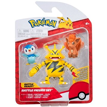 Pokemon 3-piece Figure Pack - Piplup, Vulpix, Electabuzz