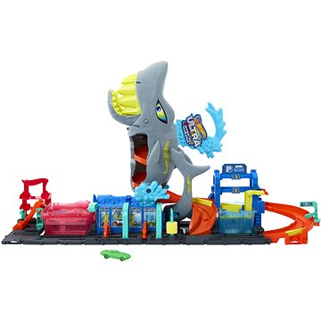 Hot Wheels City Color Reveal Autowaschanlage mit Hai und Spielzeugauto 1:64
