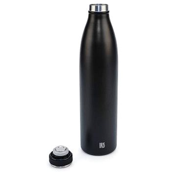 Iris Barcelona Edelstahl-Thermoflasche 1 L, Schwarz