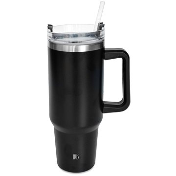 Iris Barcelona Tumbler Mit Strohhalm 1,2 L, Schwarz