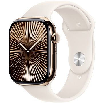 Apple Watch Series 10 42mm Cellular Titan Gold mit Sportarmband Polarstern - M/L