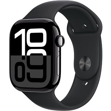 Apple Watch Series 10 46mm Cellular Aluminium Diamantschwarz Mit Sportarmband Schwarz - S/M