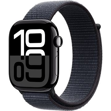 Apple Watch Series 10 46mm Aluminium Diamantschwarz Mit Sport Loop Tinte