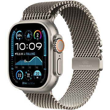 Apple Watch Ultra 2 49mm Titan Natur mit Milanaise Armband Titan Natur – M