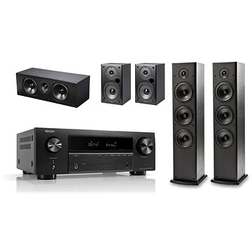 Denon AVR-X580BT Black + 2x Polk Audio T50 + Polk T30C + Polk T15