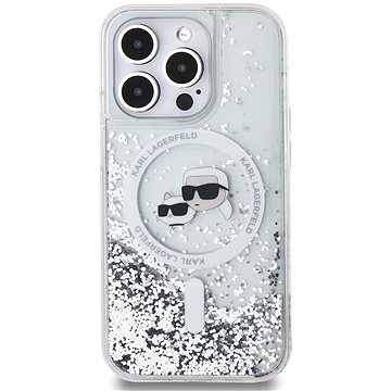 Karl Lagerfeld Liquid Glitter Karl And Choupette Heads MagSafe Backcover Für Das IPhone 13 Pro Max Tran