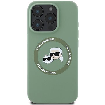 Karl Lagerfeld Liquid Silicone K&CH Heads MagSafe Back Cover Für IPhone 16 Pro Max Khaki