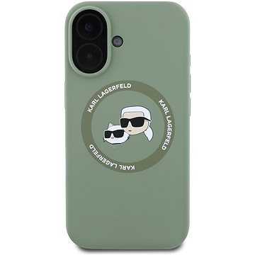 Karl Lagerfeld Liquid Silicone K&CH Heads MagSafe Back Cover Für Das IPhone 16 Khaki